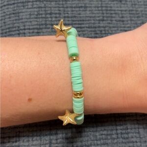 Mint and Gold Starfish Bracelet